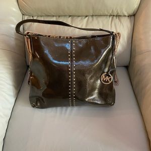 Michael Kors Large Patent Leather Hobo Bag